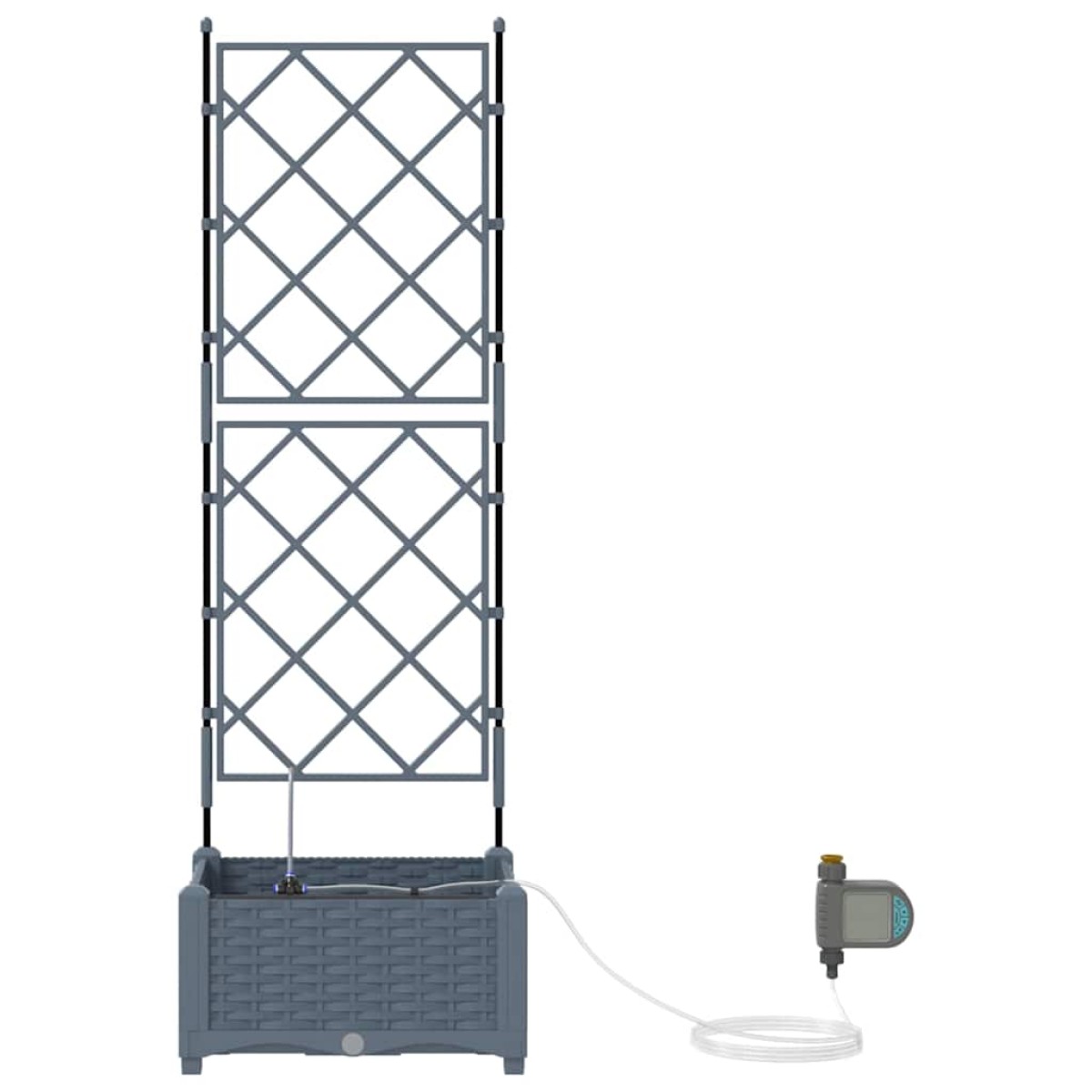 vidaXL Γλάστρα Κήπου Ανοιχτό Γκρι 40 x 40 x 126 cm PP