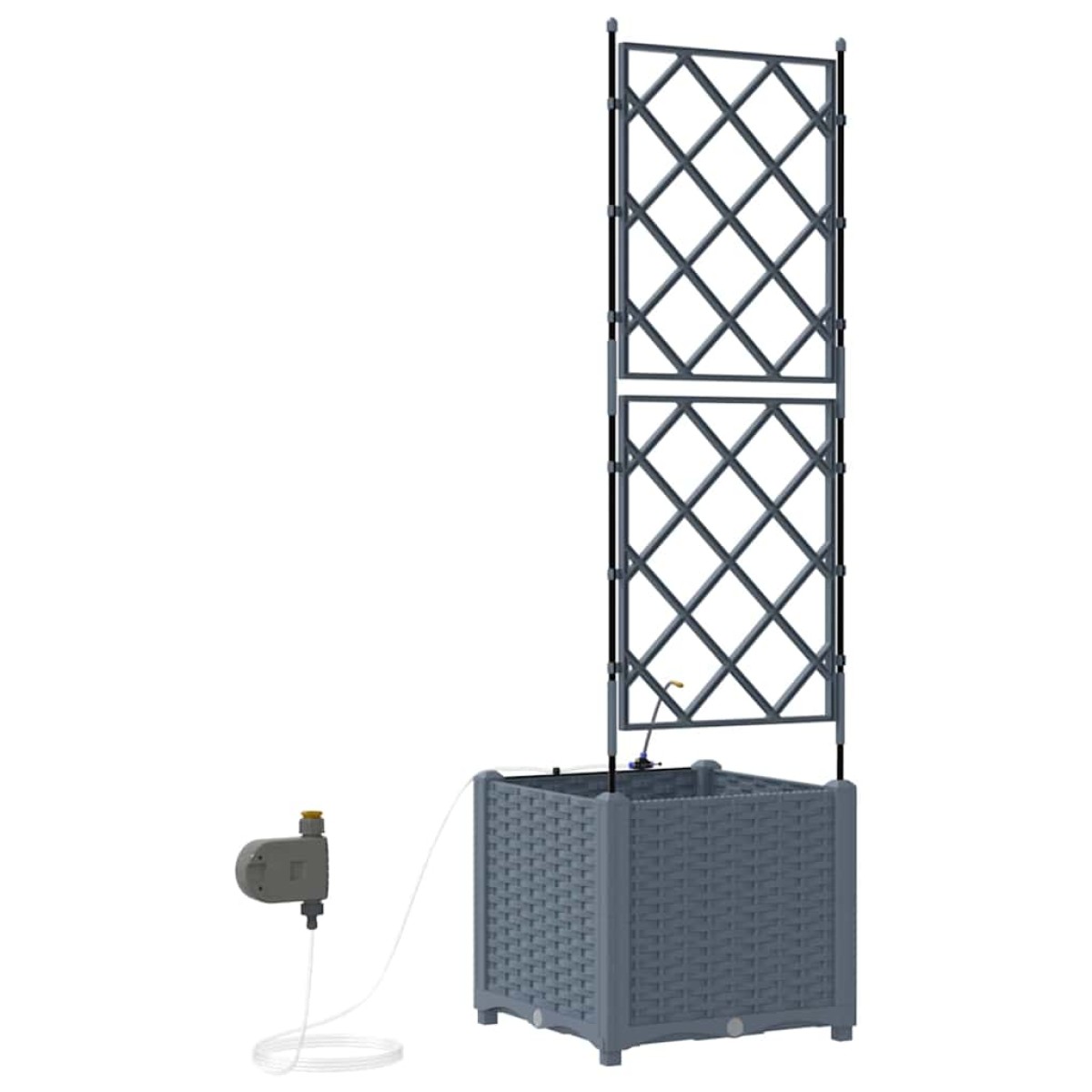 vidaXL Γλάστρα Κήπου 2 τμχ. Ανοιχτό Γκρι 40 x 40 x 142 cm PP