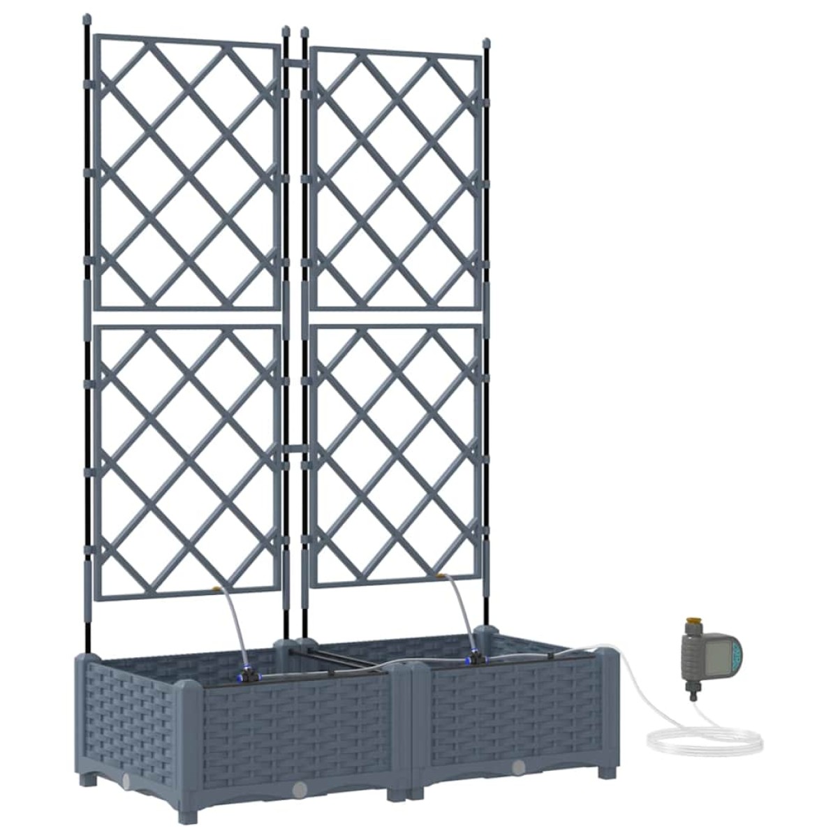vidaXL Γλάστρα Κήπου 2 τμχ. Ανοιχτό Γκρι 80 x 40 x 126 cm PP