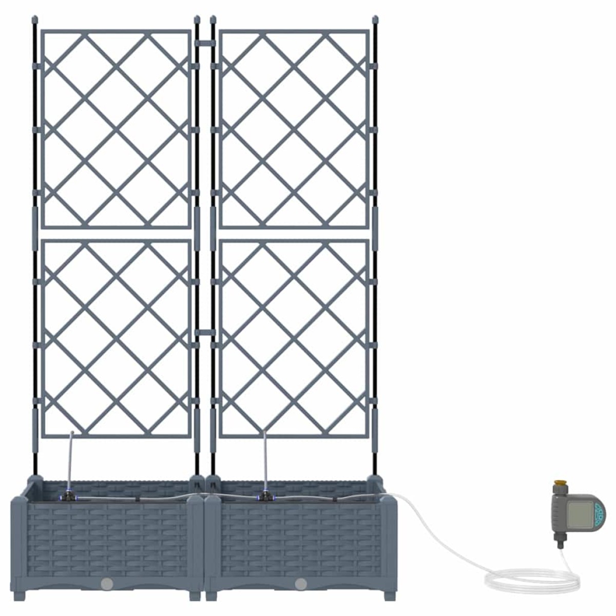 vidaXL Γλάστρα Κήπου 2 τμχ. Ανοιχτό Γκρι 80 x 40 x 126 cm PP