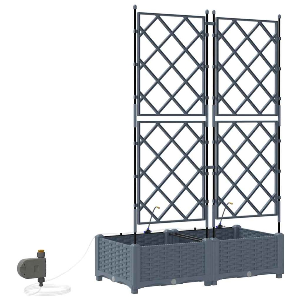 vidaXL Γλάστρα Κήπου 2 τμχ. Ανοιχτό Γκρι 80 x 40 x 126 cm PP