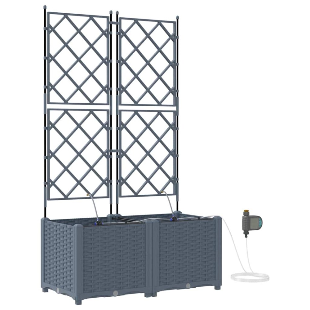 vidaXL Γλάστρα Κήπου 2 τμχ. Ανοιχτό Γκρι 80 x 40 x 142 cm PP