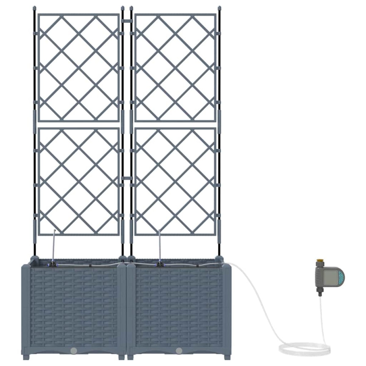 vidaXL Γλάστρα Κήπου 2 τμχ. Ανοιχτό Γκρι 80 x 40 x 142 cm PP