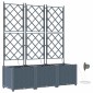 vidaXL Γλάστρα Κήπου 3 τμχ. Ανοιχτό Γκρι 120 x 40 x 142 cm PP