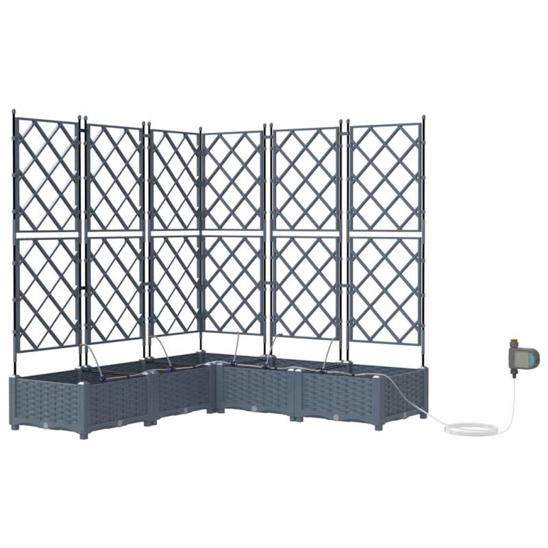 vidaXL Γλάστρα Κήπου 5 τμχ. Ανοιχτό Γκρι 120 x 120 x 126 cm PP