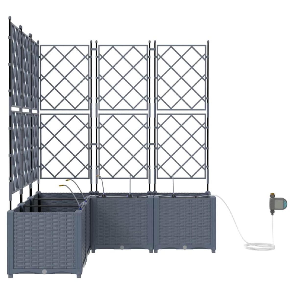 vidaXL Γλάστρα Κήπου 5 τμχ. Ανοιχτό Γκρι 120 x 120 x 142 cm PP