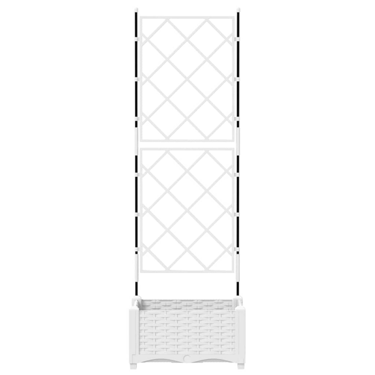 vidaXL Γλάστρα Κήπου Λευκό 40 x 40 x 125,5 εκ. PP