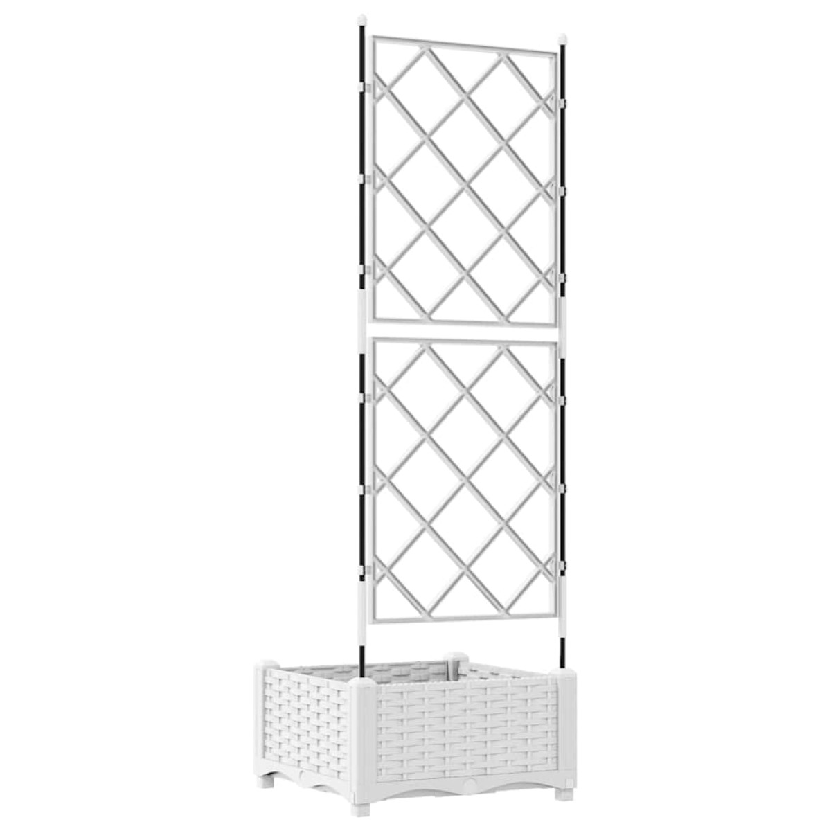 vidaXL Γλάστρα Κήπου Λευκό 40 x 40 x 125,5 εκ. PP