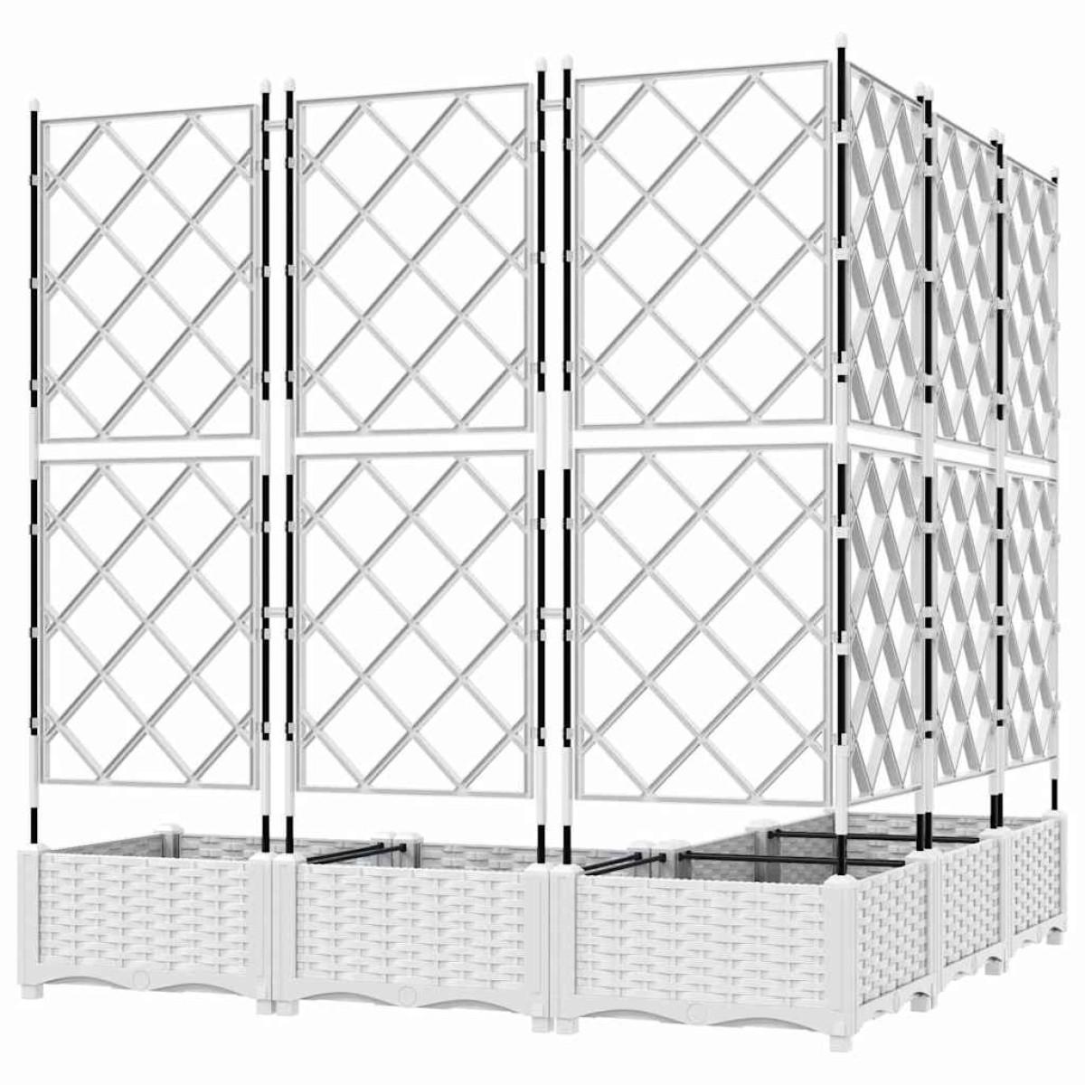 vidaXL Γλάστρα Κήπου 5 τμχ. Λευκό 120 x 120 x 125,5 εκ. PP