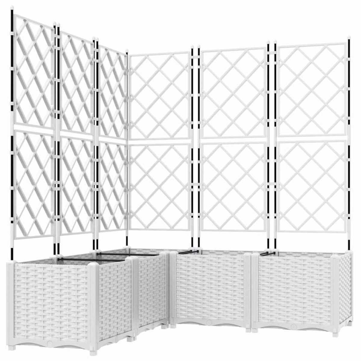 vidaXL Γλάστρα Κήπου 5 τμχ. Λευκό 120 x 120 x 143 εκ. PP