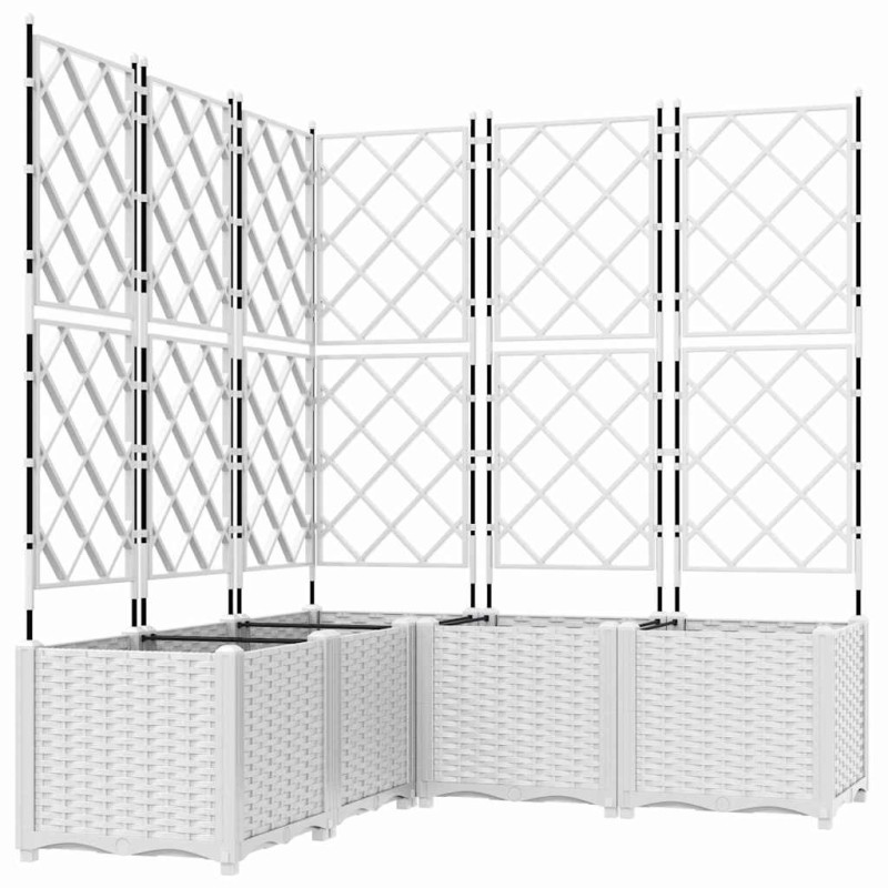 vidaXL Γλάστρα Κήπου 5 τμχ. Λευκό 120 x 120 x 143 εκ. PP