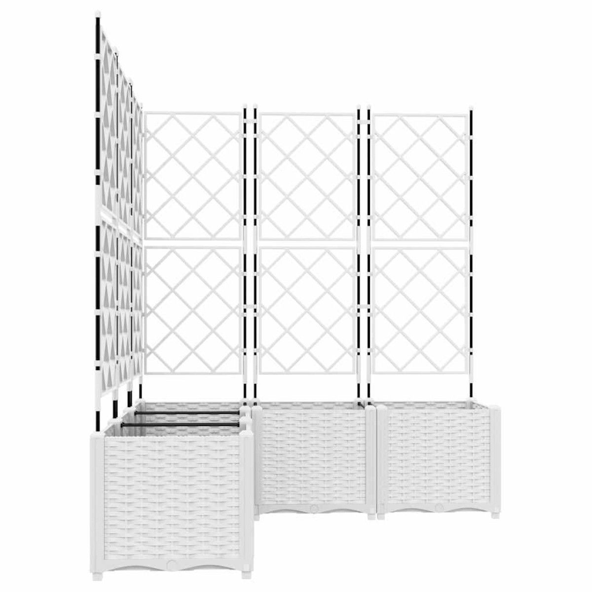 vidaXL Γλάστρα Κήπου 5 τμχ. Λευκό 120 x 120 x 143 εκ. PP