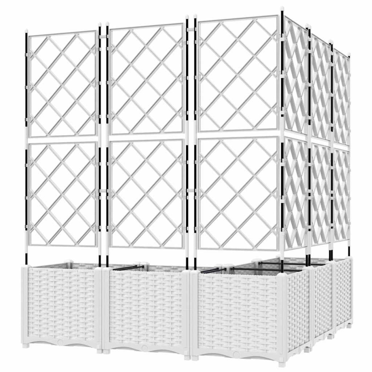 vidaXL Γλάστρα Κήπου 5 τμχ. Λευκό 120 x 120 x 143 εκ. PP