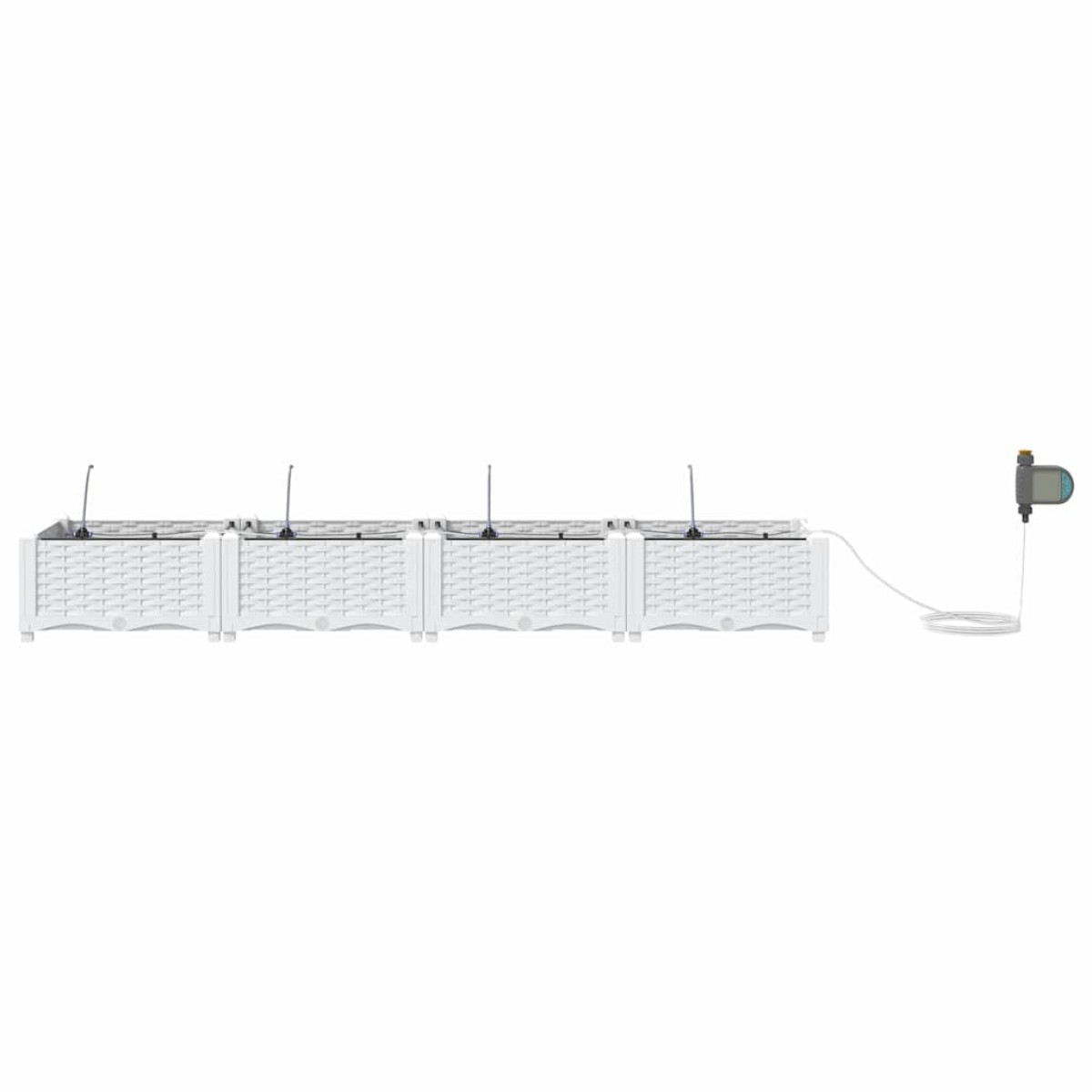 vidaXL Γλάστρα Κήπου 4 τμχ. Λευκό 160 x 40 x 22 cm PP