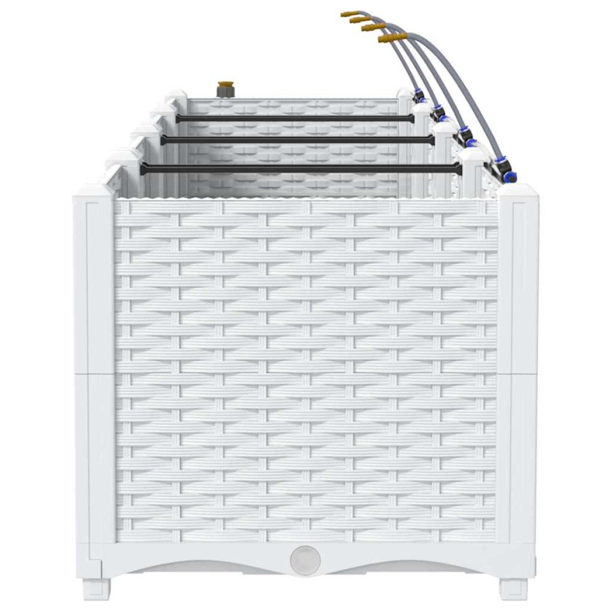 vidaXL Γλάστρα Κήπου 3 τμχ. Λευκό 120 x 40 x 37,5 cm PP