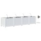 vidaXL Γλάστρα Κήπου 4 τμχ. Λευκό 160 x 40 x 37,5 cm PP