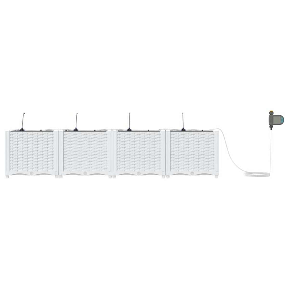vidaXL Γλάστρα Κήπου 4 τμχ. Λευκό 160 x 40 x 37,5 cm PP