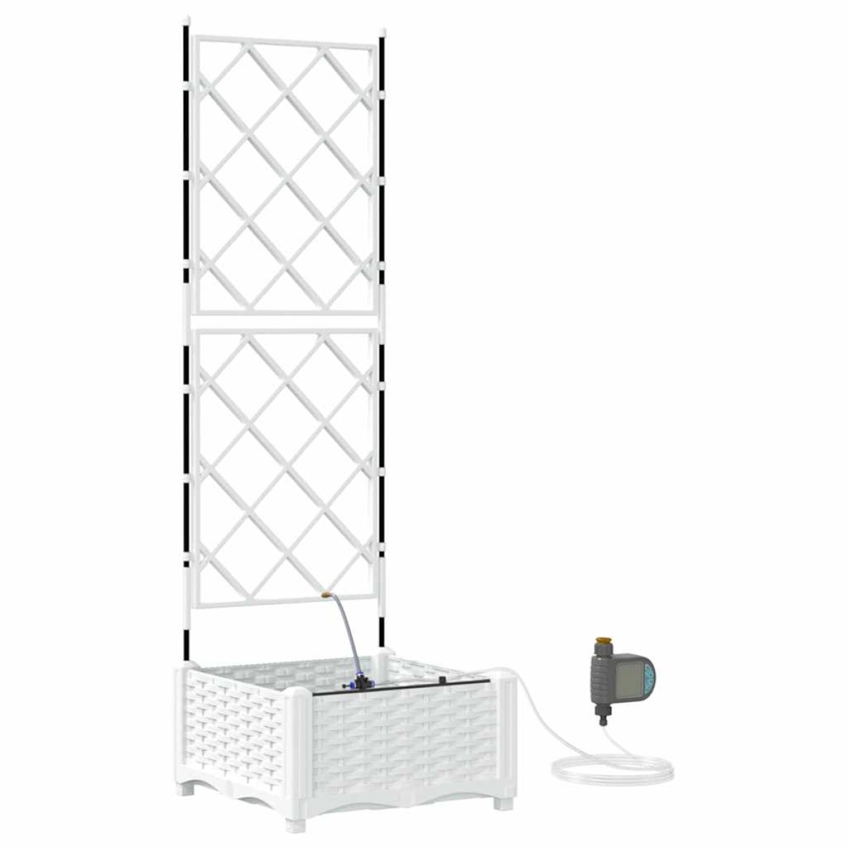 vidaXL Γλάστρα Κήπου Λευκό 40 x 40 x 126 cm PP