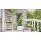 vidaXL Γλάστρα Κήπου Λευκό 40 x 40 x 142 cm PP