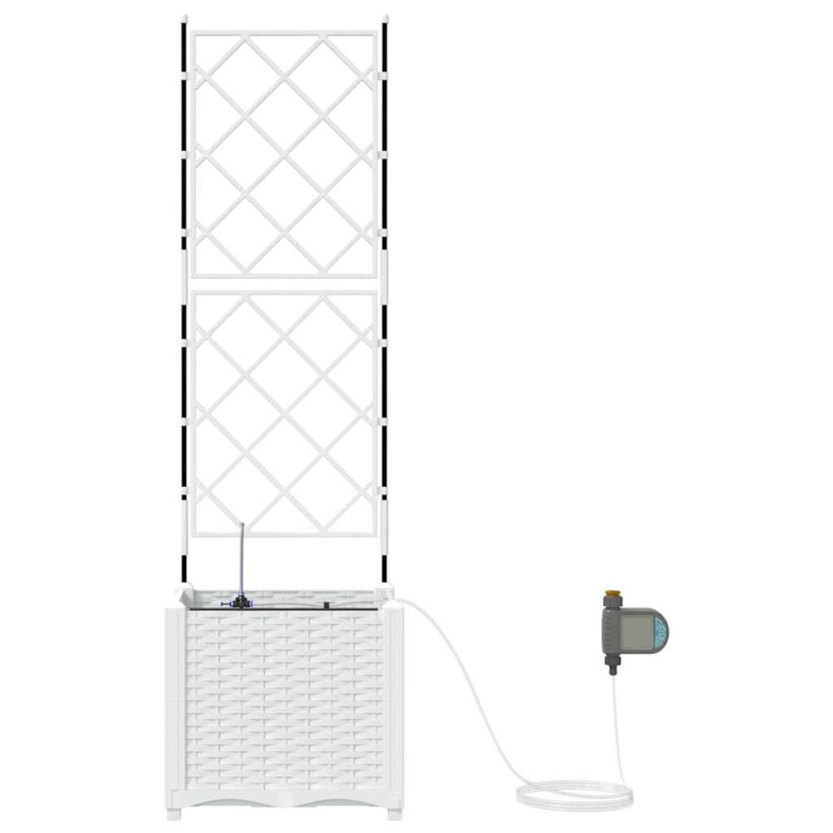 vidaXL Γλάστρα Κήπου Λευκό 40 x 40 x 142 cm PP