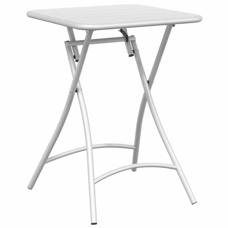 vidaXL Τραπέζι Bistro Λευκό 55 x 55 x 72,5 εκ. Ατσάλι με Πούδρα
