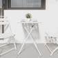 vidaXL Τραπέζι Bistro Λευκό 55 x 55 x 72,5 εκ. Ατσάλι με Πούδρα