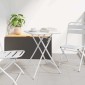 vidaXL Τραπέζι Bistro Λευκό 55 x 55 x 72,5 εκ. Ατσάλι με Πούδρα