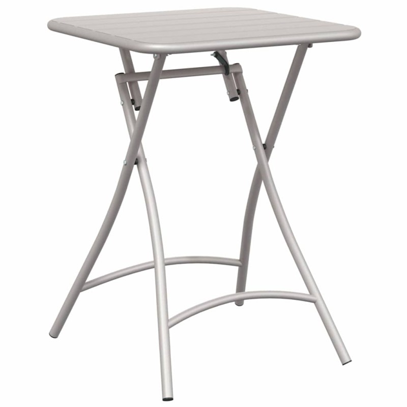 vidaXL Τραπέζι Bistro Μπεζ 55 x 55 x 72,5 εκ. Ατσάλι με Πούδρα