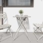 vidaXL Τραπέζι Bistro Μπεζ 55 x 55 x 72,5 εκ. Ατσάλι με Πούδρα