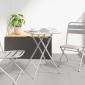 vidaXL Τραπέζι Bistro Μπεζ 55 x 55 x 72,5 εκ. Ατσάλι με Πούδρα