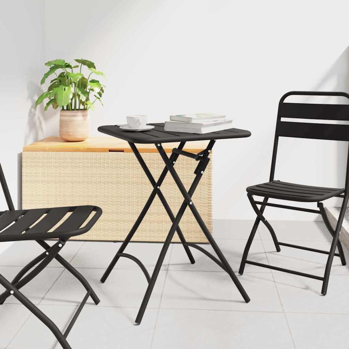 vidaXL Τραπέζι Bistro Ανθρακί 55 x 55 x 72,5 εκ. Ατσάλι με Πούδρα