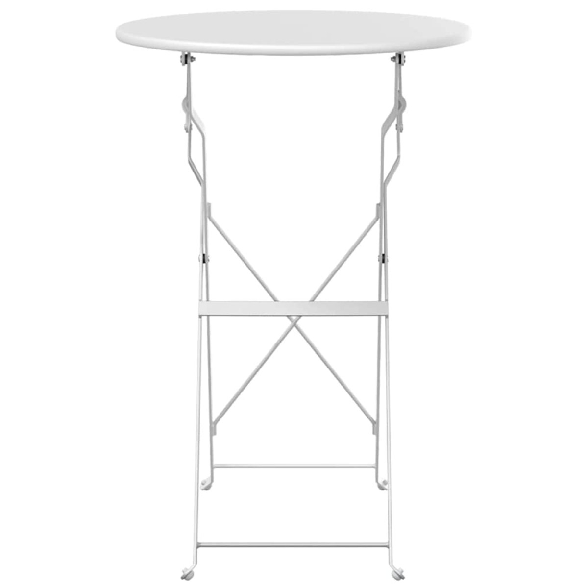 vidaXL Τραπέζι Bistro Λευκό Ø 50 x 71 εκ. Ατσάλι με Πούδρα
