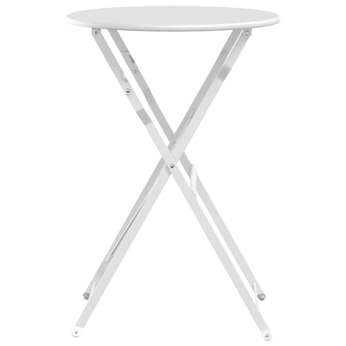 vidaXL Τραπέζι Bistro Λευκό Ø 50 x 71 εκ. Ατσάλι με Πούδρα