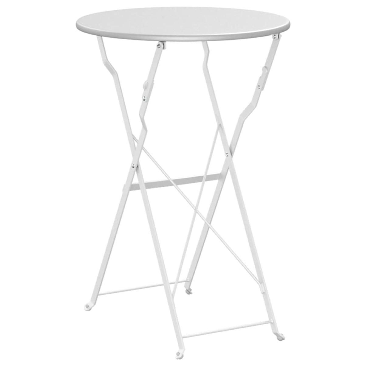 vidaXL Τραπέζι Bistro Λευκό Ø 50 x 71 εκ. Ατσάλι με Πούδρα
