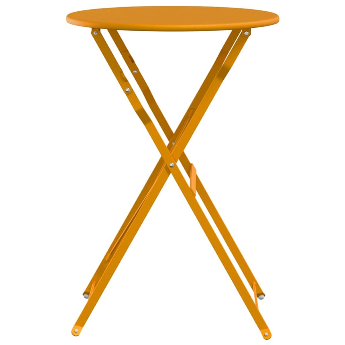 vidaXL Τραπέζι Bistro Μουσταρδί Ø 50 x 71 εκ. Ατσάλι με Πούδρα