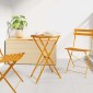 vidaXL Τραπέζι Bistro Μουσταρδί Ø 50 x 71 εκ. Ατσάλι με Πούδρα