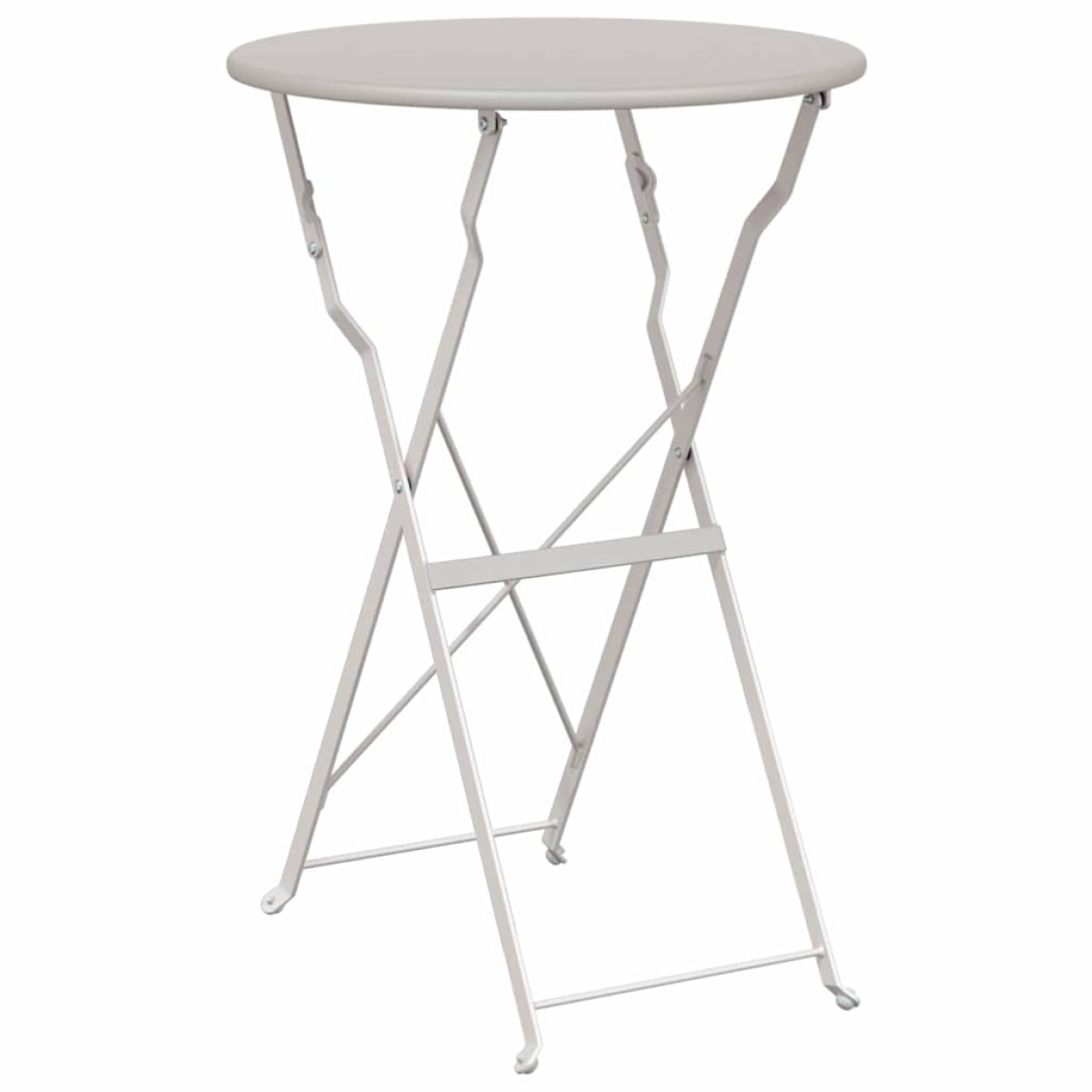 vidaXL Τραπέζι Bistro Μπεζ Ø 50 x 71 εκ. Ατσάλι με Πούδρα