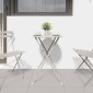 vidaXL Τραπέζι Bistro Μπεζ Ø 50 x 71 εκ. Ατσάλι με Πούδρα