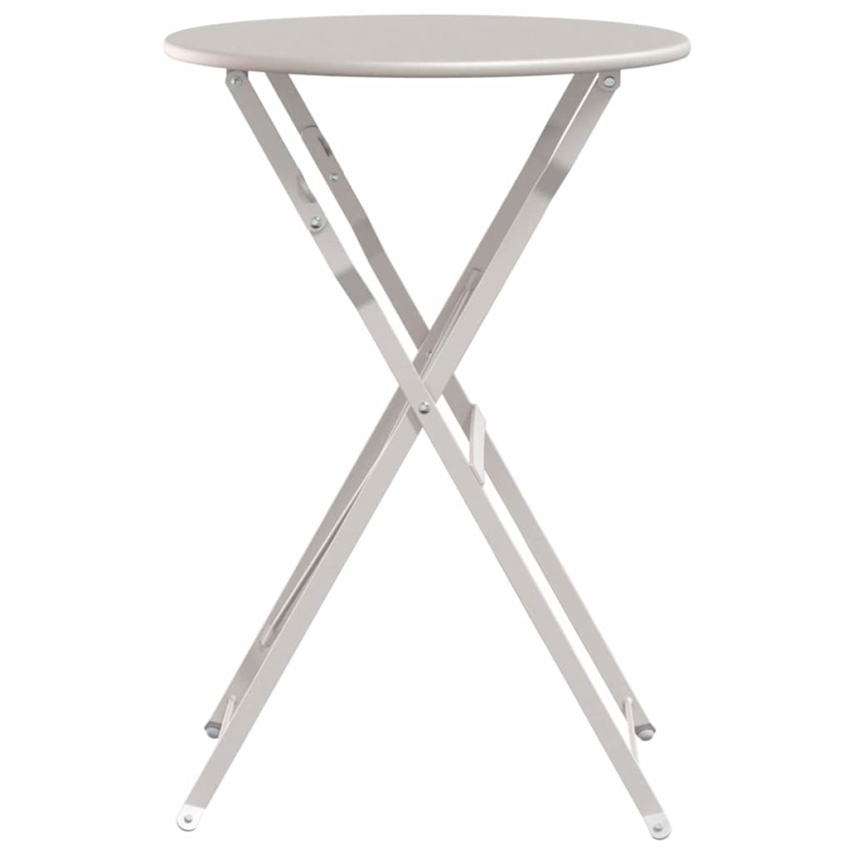 vidaXL Τραπέζι Bistro Μπεζ Ø 50 x 71 εκ. Ατσάλι με Πούδρα