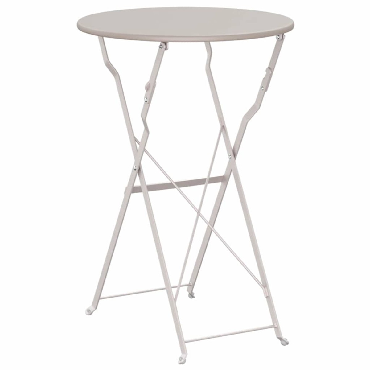 vidaXL Τραπέζι Bistro Μπεζ Ø 50 x 71 εκ. Ατσάλι με Πούδρα