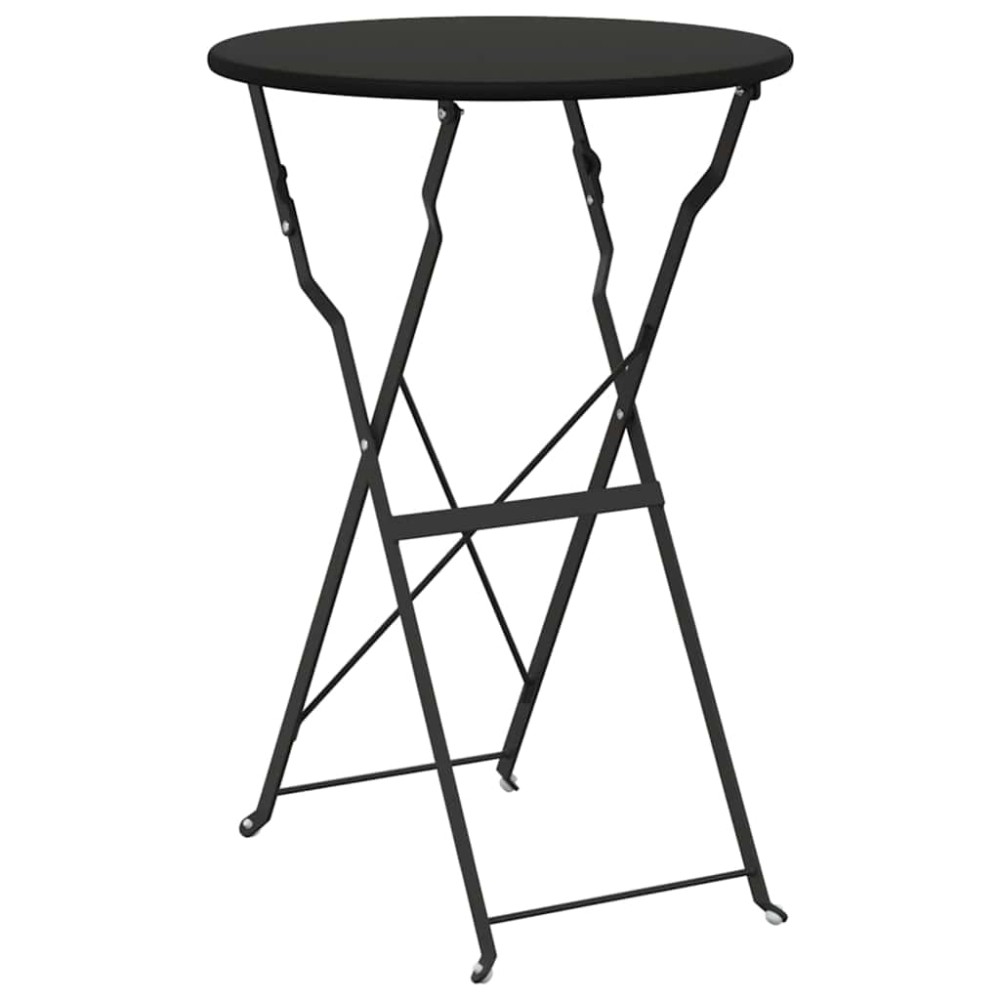 vidaXL Τραπέζι Bistro Ανθρακί Ø 50 x 71 εκ. Ατσάλι με Πούδρα