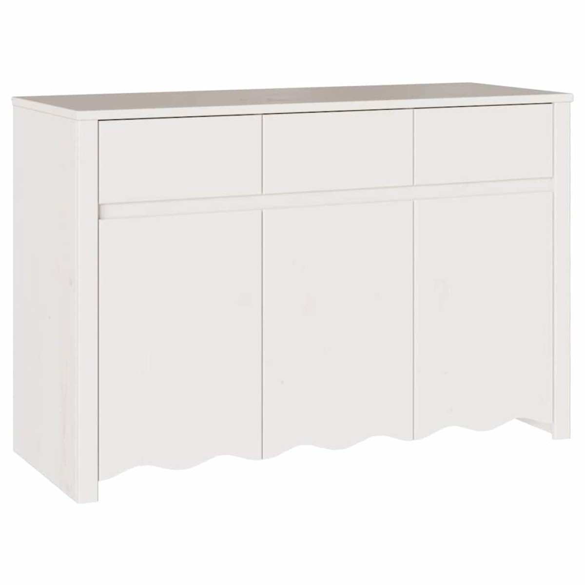 vidaXL Πλαϊνό γραφείο με συρτάρι Drammen Λευκό 114 x 43 x 75,5 εκ