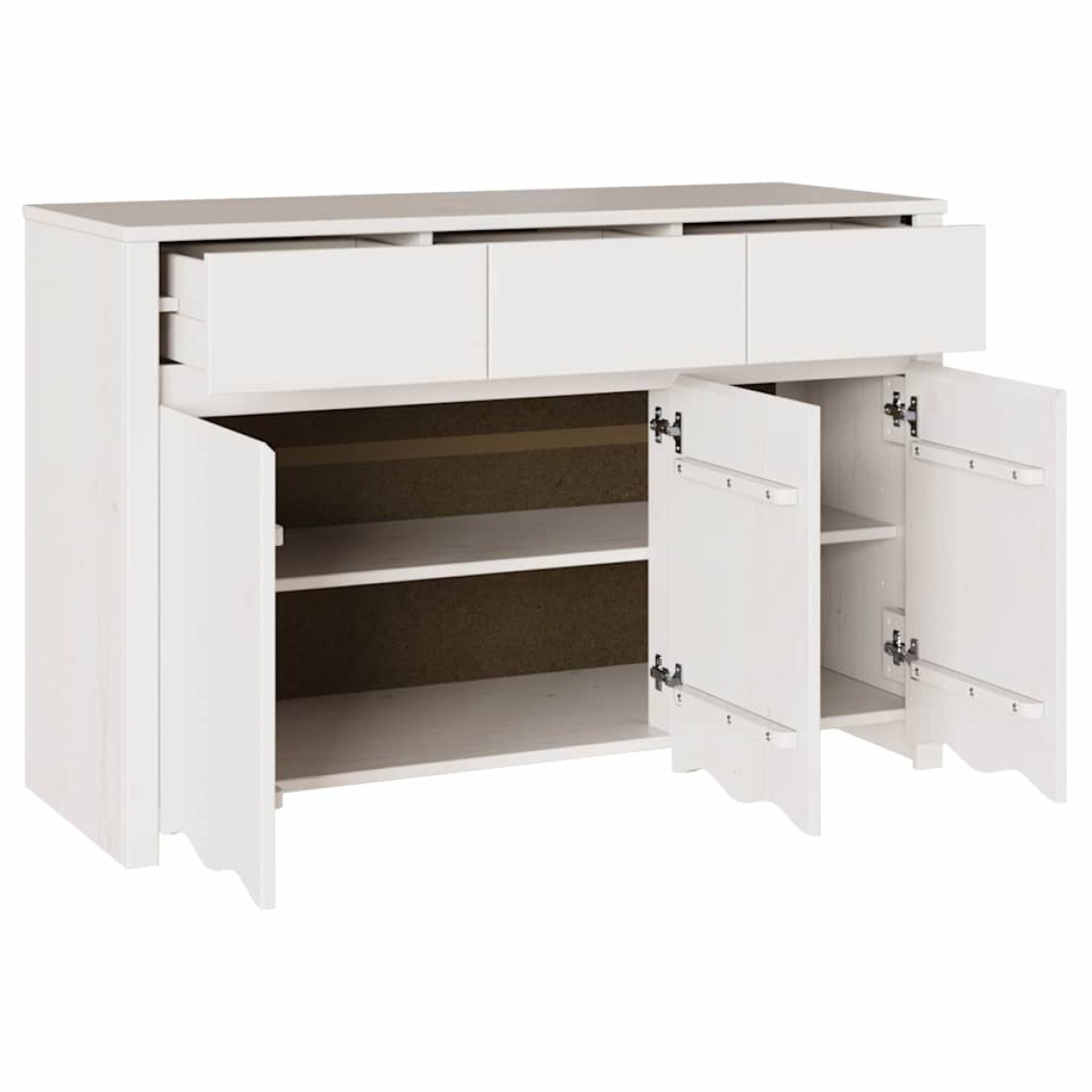 vidaXL Πλαϊνό γραφείο με συρτάρι Drammen Λευκό 114 x 43 x 75,5 εκ