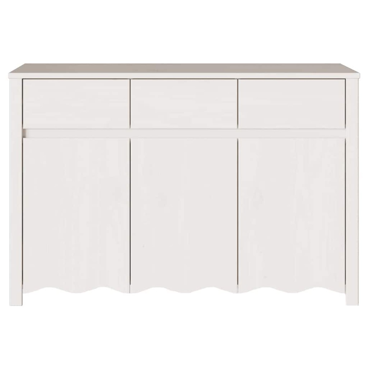 vidaXL Πλαϊνό γραφείο με συρτάρι Drammen Λευκό 114 x 43 x 75,5 εκ