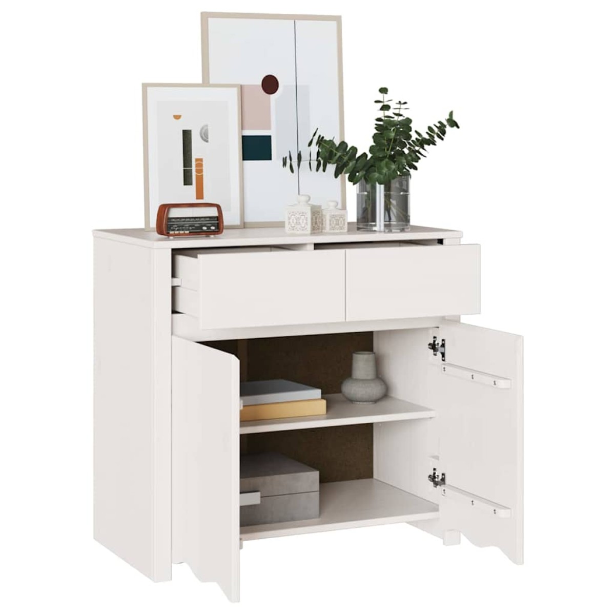 vidaXL Πλαϊνό γραφείο με συρτάρι Drammen Λευκό 79 x 43 x 75.5 εκ.