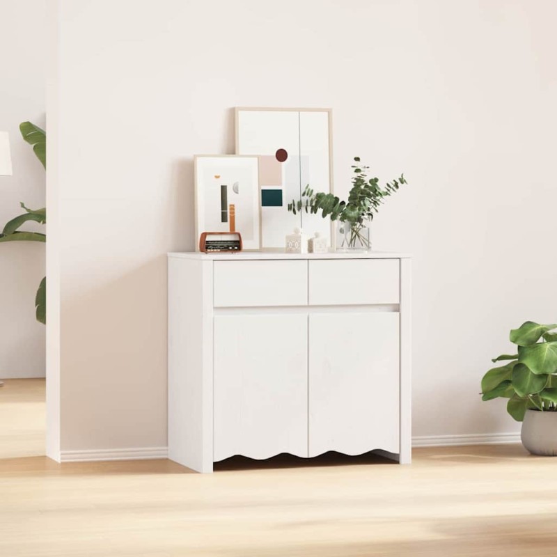 vidaXL Πλαϊνό γραφείο με συρτάρι Drammen Λευκό 79 x 43 x 75.5 εκ.