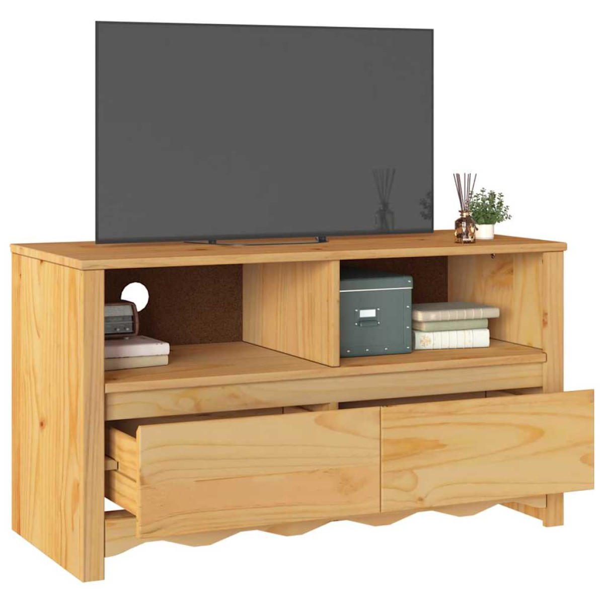 vidaXL Ντουλάπι TV Drammen Δρυς 99 x 43 x 55 εκ. Μασίφ ξύλο πεύκου