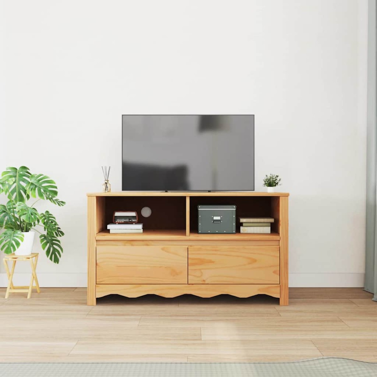 vidaXL Ντουλάπι TV Drammen Δρυς 99 x 43 x 55 εκ. Μασίφ ξύλο πεύκου