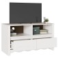 vidaXL Ντουλάπι TV Drammen Λευκό 99 x 43 x 55 εκ. Μασίφ ξύλο πεύκου
