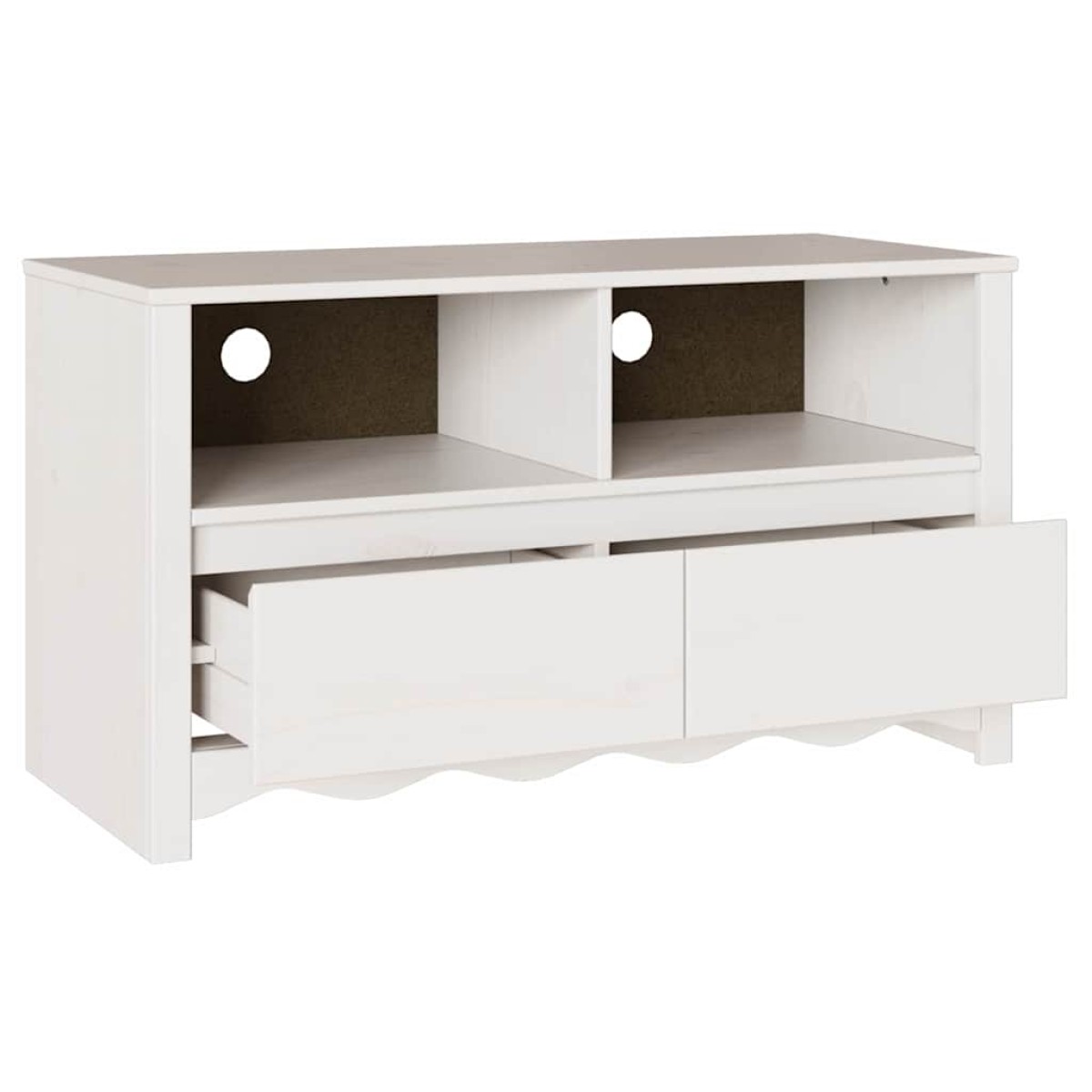 vidaXL Ντουλάπι TV Drammen Λευκό 99 x 43 x 55 εκ. Μασίφ ξύλο πεύκου
